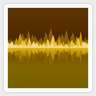 Yellow Audio Wave Mountains Sticker